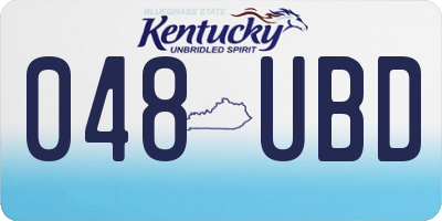 KY license plate 048UBD