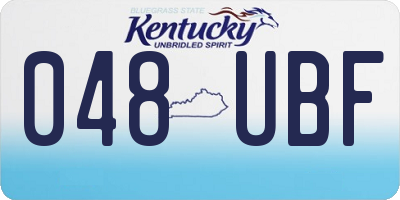 KY license plate 048UBF