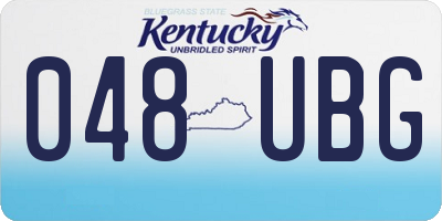 KY license plate 048UBG