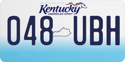 KY license plate 048UBH
