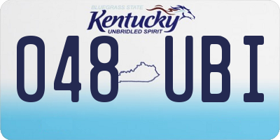 KY license plate 048UBI