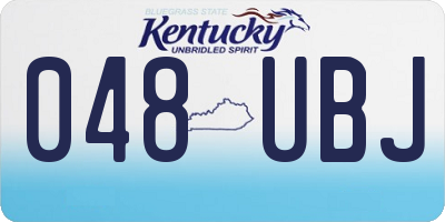 KY license plate 048UBJ
