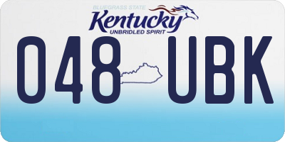 KY license plate 048UBK