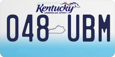 KY license plate 048UBM