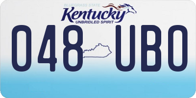 KY license plate 048UBO