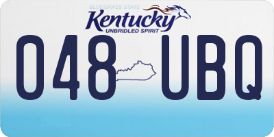 KY license plate 048UBQ