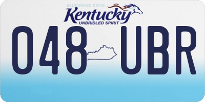 KY license plate 048UBR