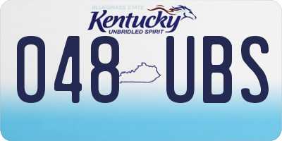 KY license plate 048UBS