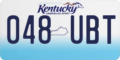 KY license plate 048UBT