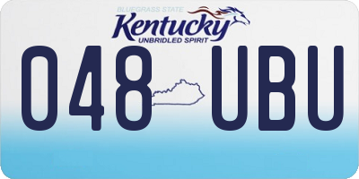 KY license plate 048UBU