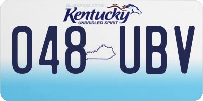 KY license plate 048UBV