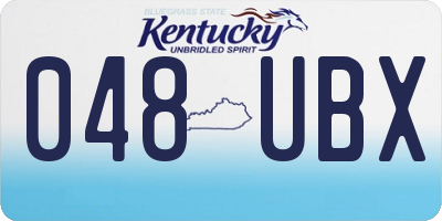 KY license plate 048UBX