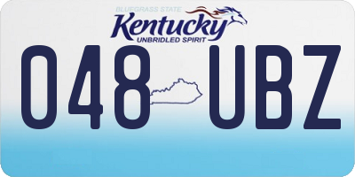 KY license plate 048UBZ