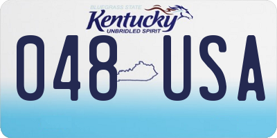 KY license plate 048USA