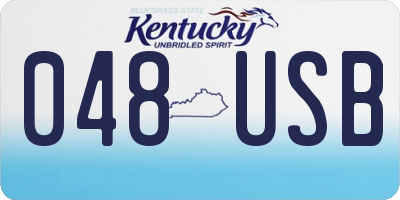 KY license plate 048USB