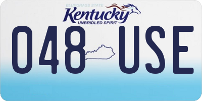 KY license plate 048USE