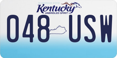 KY license plate 048USW