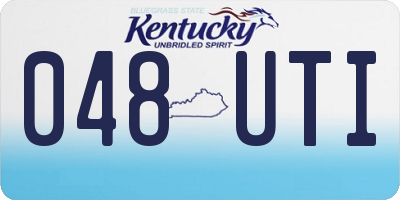 KY license plate 048UTI