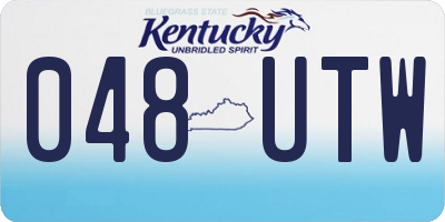 KY license plate 048UTW