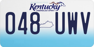 KY license plate 048UWV