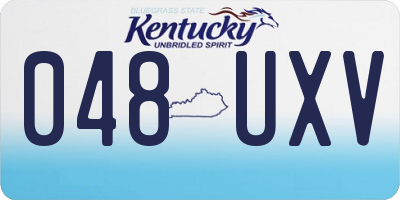 KY license plate 048UXV