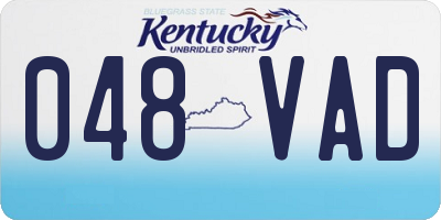 KY license plate 048VAD