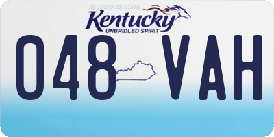 KY license plate 048VAH