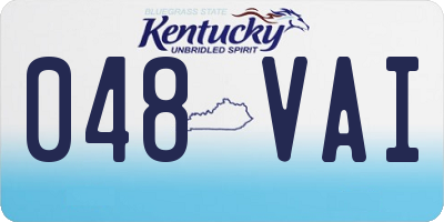 KY license plate 048VAI