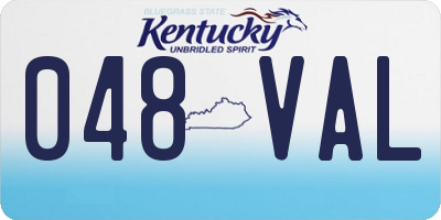KY license plate 048VAL
