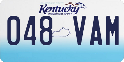 KY license plate 048VAM