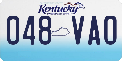 KY license plate 048VAO