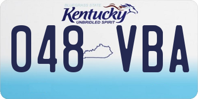KY license plate 048VBA