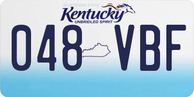 KY license plate 048VBF