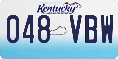 KY license plate 048VBW