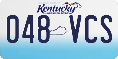 KY license plate 048VCS
