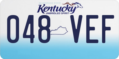 KY license plate 048VEF