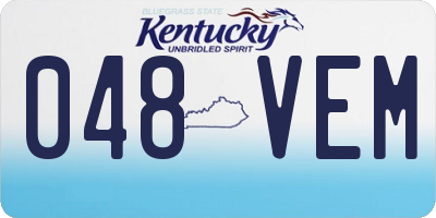 KY license plate 048VEM