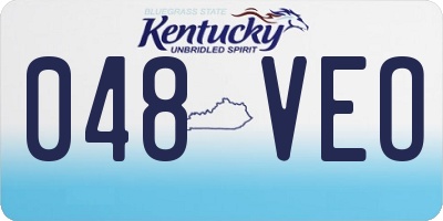 KY license plate 048VEO