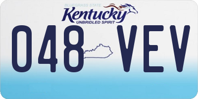 KY license plate 048VEV