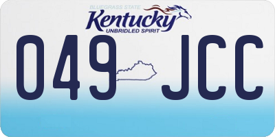 KY license plate 049JCC