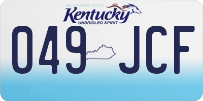 KY license plate 049JCF