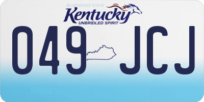 KY license plate 049JCJ