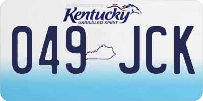 KY license plate 049JCK