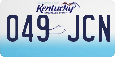 KY license plate 049JCN