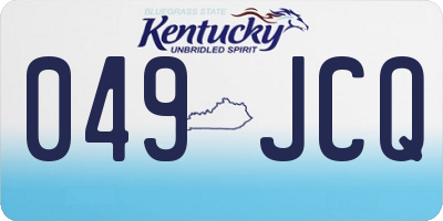 KY license plate 049JCQ