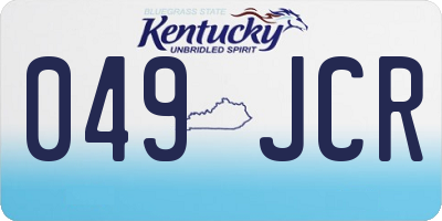 KY license plate 049JCR