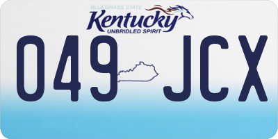 KY license plate 049JCX