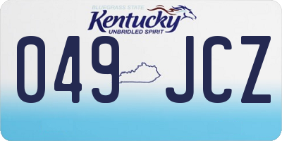 KY license plate 049JCZ