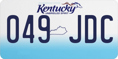 KY license plate 049JDC