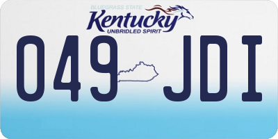 KY license plate 049JDI